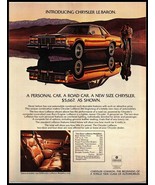 1977 Magazine Car Print Ad - Chrysler Le Baron 2 Door Medallion A6 - $104.65 MXN