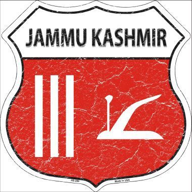 Jammu Kashmir Country Flag Highway Shield Metal Sign