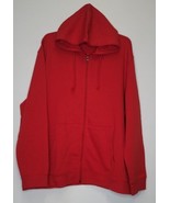 George Men&#39;s Sweater Long Sleeve Full Zip Hoodie Red 3XL New - $19.99