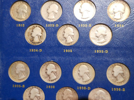 1932 D&amp;S 1964 Complete Set Washington 90% Silver Quarters Collection Album - £630.57 GBP