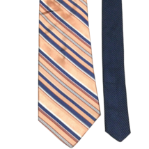 VTG Tommy Hilfiger Mens Silk Tie Striped Light Orange Navy Blue 56 in L ... - $14.69