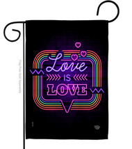 Love Is Neon Garden Flag Pride 13 X18.5 Double-Sided House Banner - £15.70 GBP