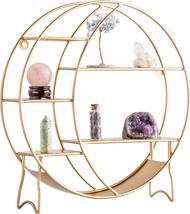 Apresolar Moon Shelf For Crystals - Circle Shelf Wall Decor For Wall, Matte Gold - £41.55 GBP