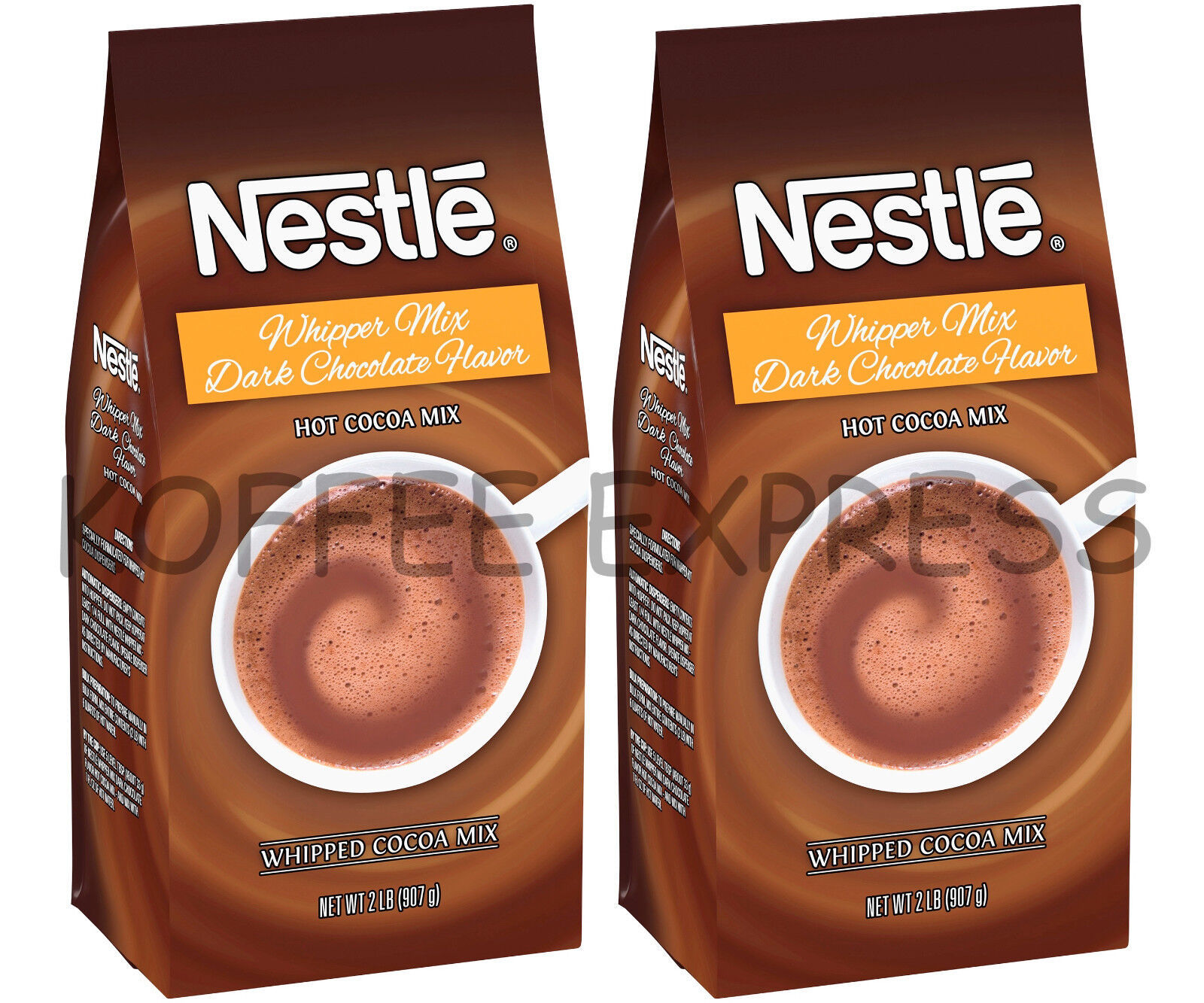 Primary image for NESTLE HOT CHOCOLATE DARK  WHIPPER MIX  2 x  2 LB BAGS HOT COCOA 