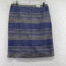 The Limited Womens Pencil Skirt Size 6 Blue Gray Stripe Silver Thread Lined - £13.97 GBP