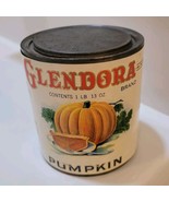 VINTAGE GLENDORA PUMPKIN TIN LITHO CAN BRIDGETON MO COUNTRY STORE GROCER... - $1,702.61 MXN