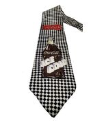 Coca-Cola Ice Cold Men&#39;s Tie Coke Bottle Necktie Black White Checkered 1... - $182.73 MXN