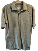 Royal Robbins Mens Striped Polo Shirt Size Small Green/Brown Golf Travel SS - $11.88