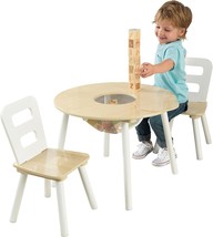 Kidkraft Wooden Round Table &amp; 2 Chair Set With Center Mesh Storage - Nat... - $77.93