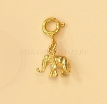 18k Gold Elephant Charm With Spring Clasp #74 Lock - £112.31 GBP