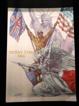 Vtg Patriotic Christmas Card &#39;44 Allied Forces Europe Signed Paris WWII ... - $557.00 MXN