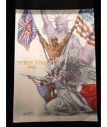 Vtg Patriotic Christmas Card &#39;44 Allied Forces Europe Signed Paris WWII ... - $557.00 MXN