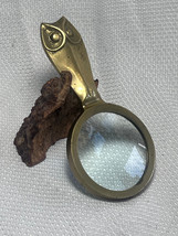 Vtg MCM OWL Handle Solid Brass Magnifying Glass Somel Collection Inc Taiwan - £23.67 GBP