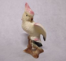 Royal Copley Cockatoo Figurine Yellow Pink With Original Label 7.5&quot; Tall - £29.46 GBP