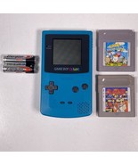 Nintendo GameBoy Color Teal CGB-001 W/ Kirby Dreamland 2 + Dr Mario W/ B... - £86.04 GBP