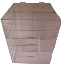 Makeup Clear Acrylic Organizer 5 Drawer With Flip Top Compartment 15in Tall - £72.03 GBP