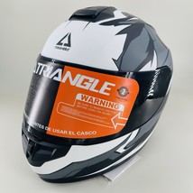 TRIANGLE Full Face Motorcycle Helmet Black Grey White TFF15 Size Medium - $52.24