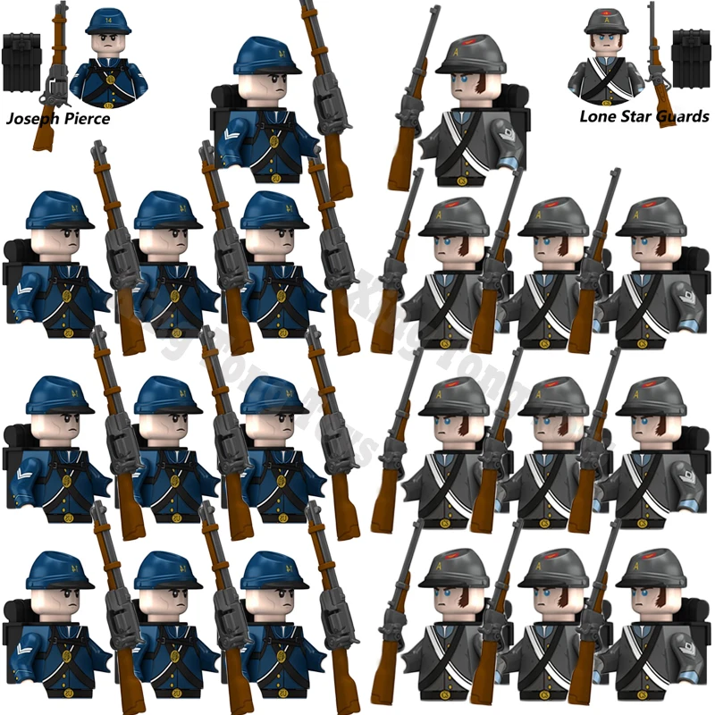 WW2 US Military Action Figures Building Block American Civil War Marine -20 pcs - £30.00 GBP