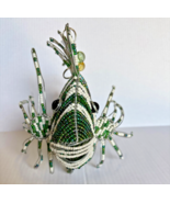 Beadworx glass bead art work lion fish 10 1/4” x 8 1/2” green white reti... - $67.49
