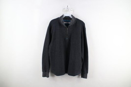 Robert Graham Mens Large Thermal Waffle Knit Half Zip Pullover Sweater Gray - £54.17 GBP