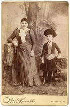 Circa 1890&#39;S Unique Cabinet Card Mother Daughter Victorian Hull Braddock, Pa - £9.55 GBP
