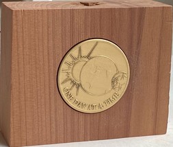 Cedar Medallion Holder Coin Display Handmade With Universe One Day At A ... - £7.73 GBP