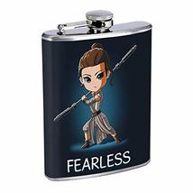 Fearless Warrior Hip Flask Stainless Steel 8 Oz Silver Drinking Whiskey Spirits  - £7.82 GBP