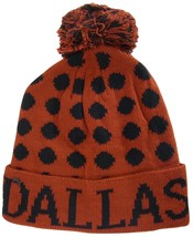 Dallas Men&#39;s North Bear Leopard Spots Winter Knit Cuffed Pom Beanie Hat Red/Blk - £12.00 GBP
