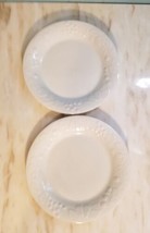 2x Dinner Plates Ceramic Embossed Fruit White 10.5&quot; Diameter - $12.43
