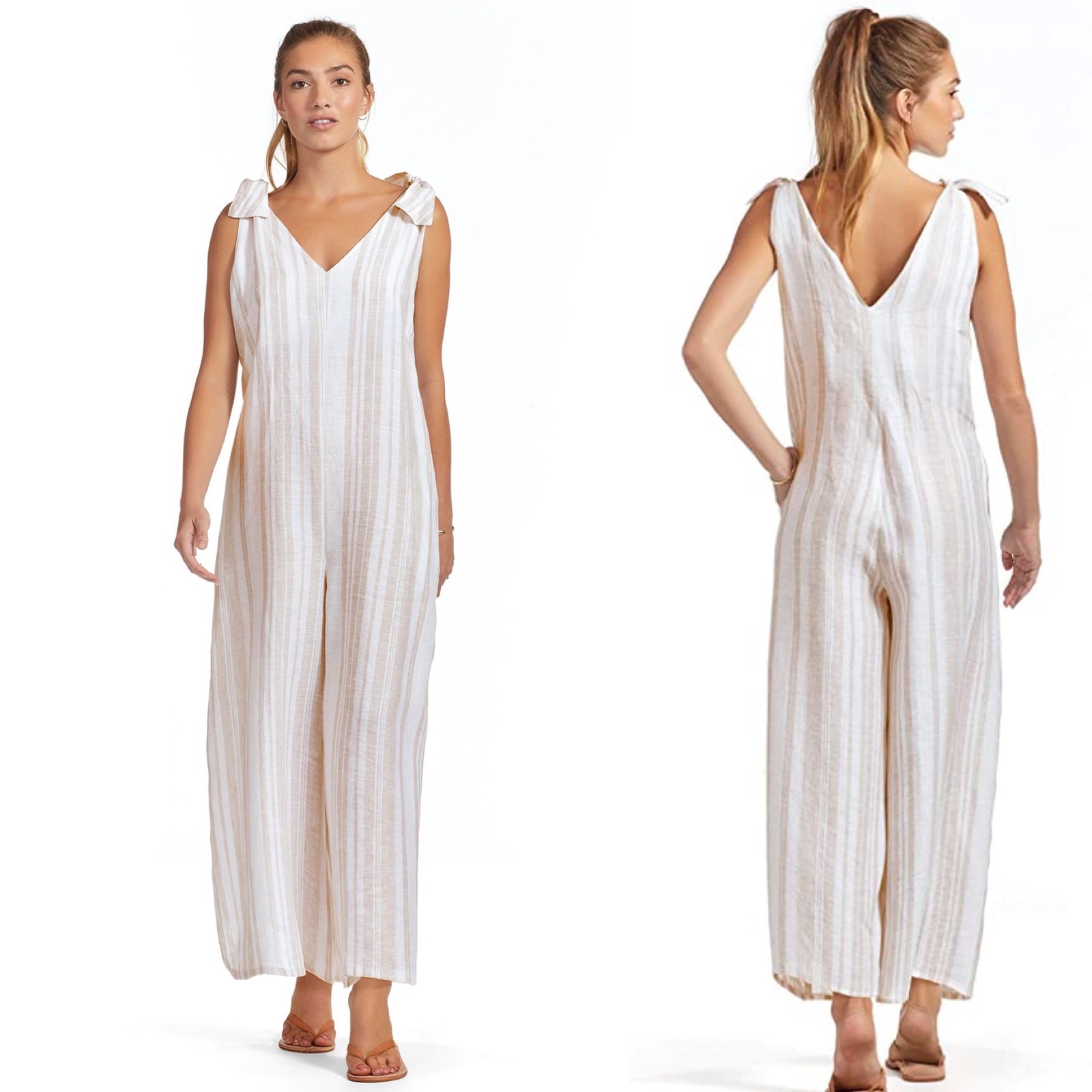 Primary image for VITAMIN A SWIMWEAR ECOLINEN MARINA WIDE LEG JUMPSUIT COVERUP (M) NWT