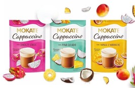 Mokate Cappuccino coffee: Dragonfruit +Mango/Passionfruit+Pina Colada FREE SHIP - £9.29 GBP