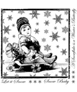 Unmounted Rubber Stamp Winter Vintage Snow Baby Card Making Ideas Scrape... - £11.83 GBP