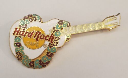 Primary image for Hard Rock Cafe Hawaiian Lei Flowers Guitar Shaped Lapel Hat Collectible Pin