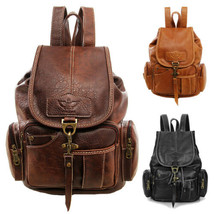 Vintage Women Backpack Leather Travel Hand Shoulder School Bag Satchel R... - £24.40 GBP