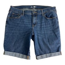 Old Navy Womens Shorts Adult Size 14 Fitted 9&quot; Inseam Stretch Cuffed Denim - £17.71 GBP