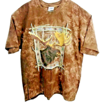 Moose T shirt Mens Size 2XL Brown Tie Dye Short Sleeve 100% Cotton Art U... - £14.38 GBP