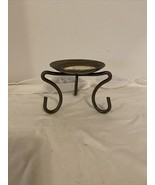 Metal Standing Candle Holder 3 3/8&quot; Tall, 3 7/8&quot; Diameter Made in Denmark. - $6.86 CAD