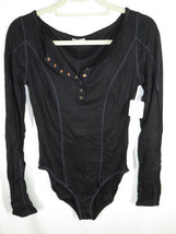 NEW, Free People Size S, Black Sloane Long Sleeve Bodysuit - £31.34 GBP