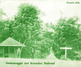Dennis Hill Depot Androscoggin and Kennebec Railroad Maine 1908 UDB Postcard - £21.77 GBP