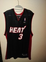 Reebok Miami Heat Dwayne Wade #3  NBA Authentic Away Jersey Men&#39;s Size L Vintage - £20.60 GBP