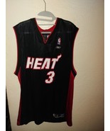 Reebok Miami Heat Dwayne Wade #3  NBA Authentic Away Jersey Men&#39;s Size L... - £20.45 GBP