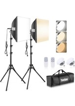 2pc Torjim Photography 16&#39;&#39; x 16&#39;&#39; Pro Softbox Lighting Kit w/Remote &amp; C... - $39.59