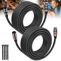 XLR Cables 25FT 8M 2 Packs Premium Heavy Duty Balanced Microphone Cable with 3 P - £42.30 GBP