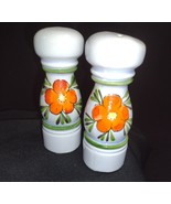 Salt Pepper Shakers Orange Flower - $16.70