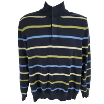 Brooks Brothers 346 Mens Size L Navy Blue 1/4 Button Supima Cotton Sweater - $24.70