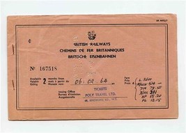British Railways 1964 Coupon Ticket Book For European Railroads - $37.62