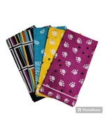 (5) Lot of Bandanas 100% Cotton Colorfast 22&quot;x22&quot; Dog Paws Paisley Geome... - $12.86