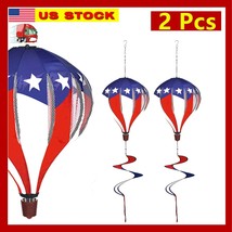 2 Pcs American Flag Deluxe Hot Air Balloon Patriotic Everyday Wind Twist... - £23.60 GBP