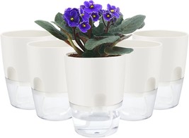 Shineme Self Watering Pots, 5 Pack Self Watering Planters For Indoor Plants, 4 - £25.63 GBP