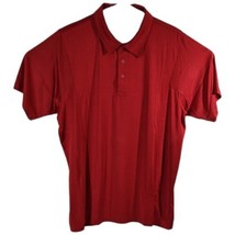 Mens Loose Fit Plain Red Golf Polo Shirt Size L Large Coaching Sports - $21.81